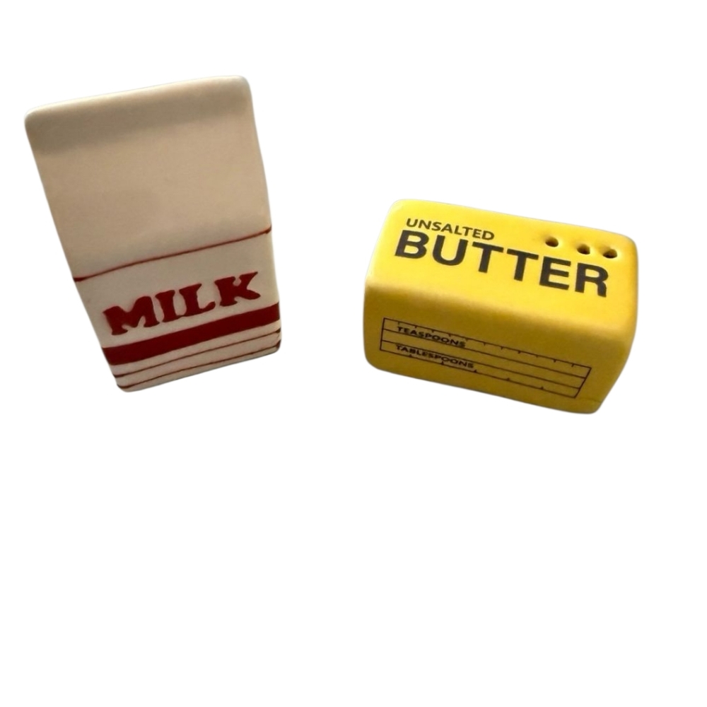 Cracker Barrel Mini Milk Carton & Butter Stick Salt & Pepper Shakers NEW